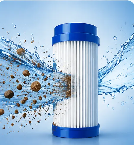 Mega Sediment Filter removing fine dust, dirt and rust before RO filtration