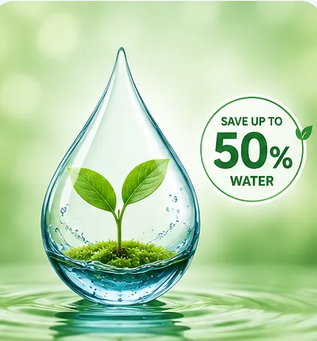 Water Saver technology that saves up to 50% water